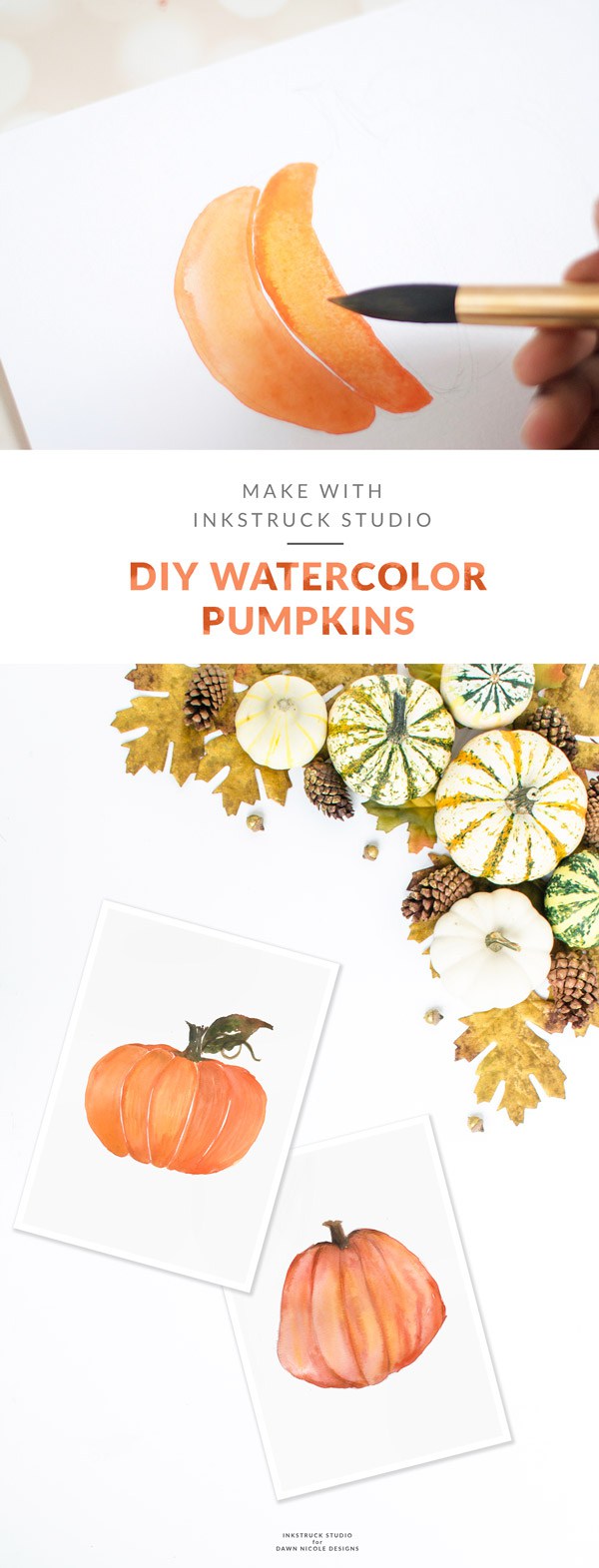 600x1571 Diy Watercolor Pumpkin Tutorial - Watercolor Pumpkin
