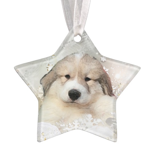 540x540 Great Pyrenees Watercolor Puppy Holiday Ornament - Watercolor Puppy