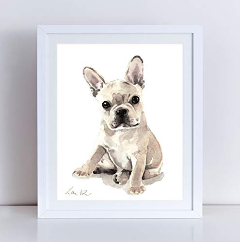 495x500 French Bulldog Puppy Print Watercolor Painting - Watercolor Puppy