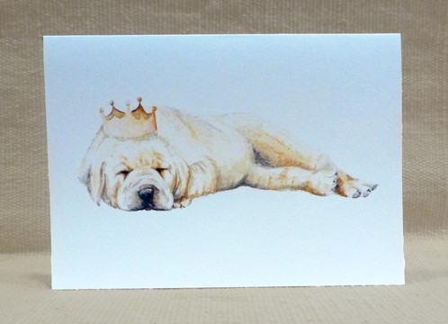498x360 Watercolor Puppy Crown Greeting Card Cute Dog - Watercolor Puppy