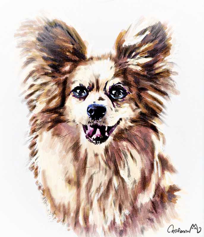 687x800 Artstation - Watercolor Puppy