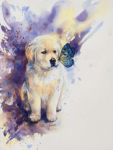 379x504 Claussen Art - Watercolor Puppy