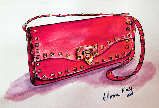 614x417 Watercolor Painting Of Purse Archives - Watercolor Purse