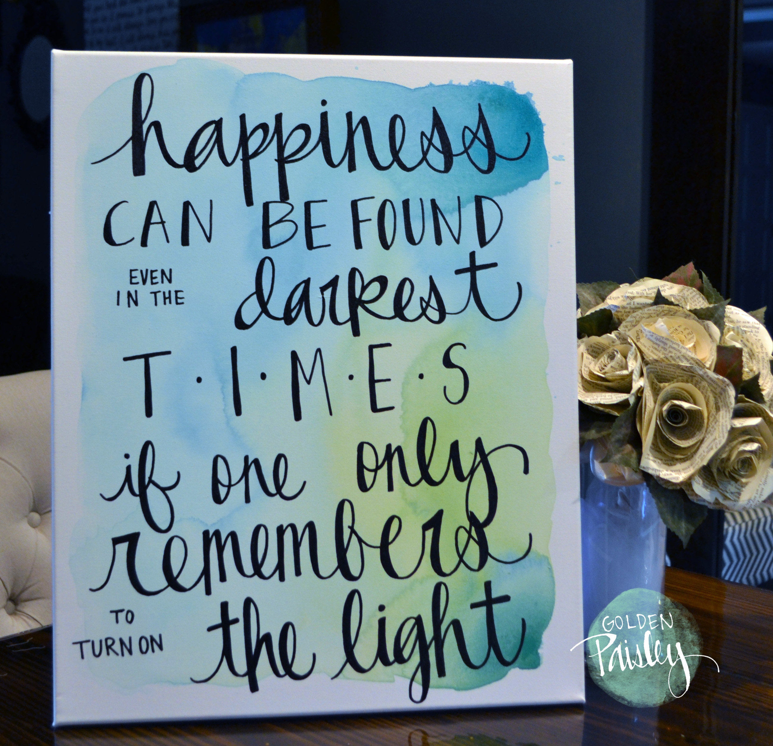 2608x2516 Happiness Watercolor Quote Wall Art - Watercolor Quotes