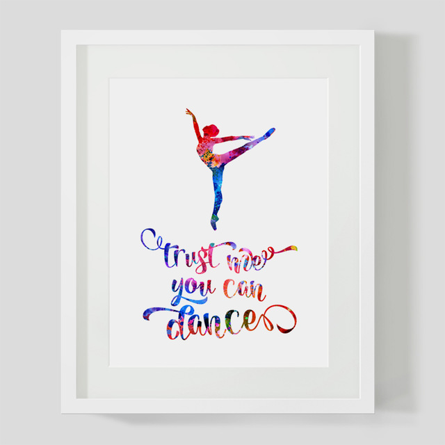640x640 Trust Me You Can Dance Wall Art Print Watercolor Quotes Nursey - Watercolor Quotes