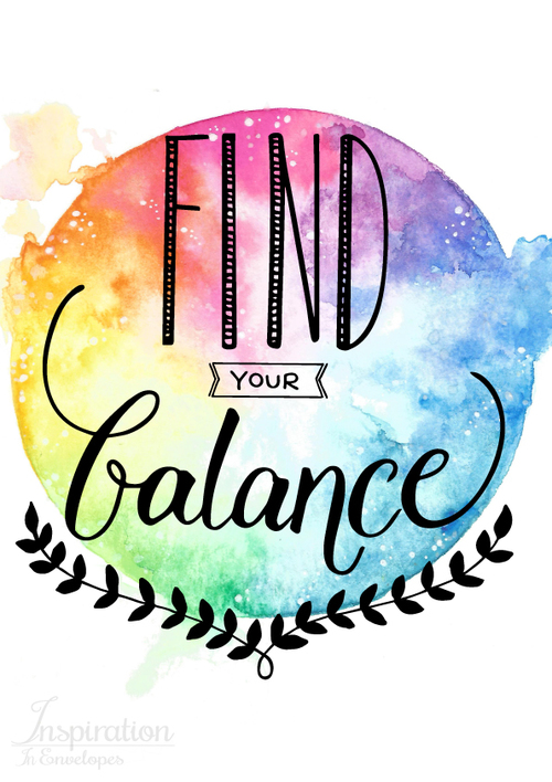 500x708 A Yoga Quote Find Your Balance With Watercolor. - Watercolor Quotes