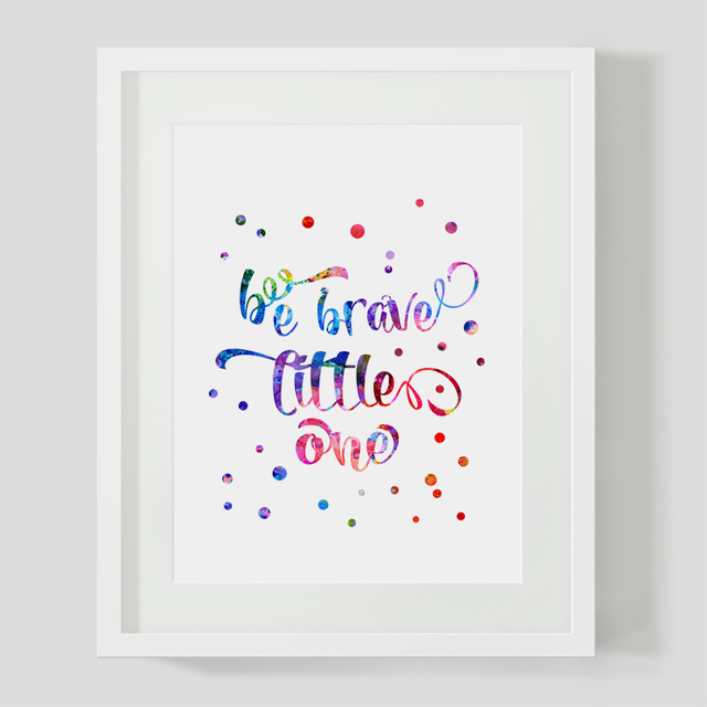 640x640 Buy Be Brave Little One Wall Art Print Watercolor - Watercolor Quotes