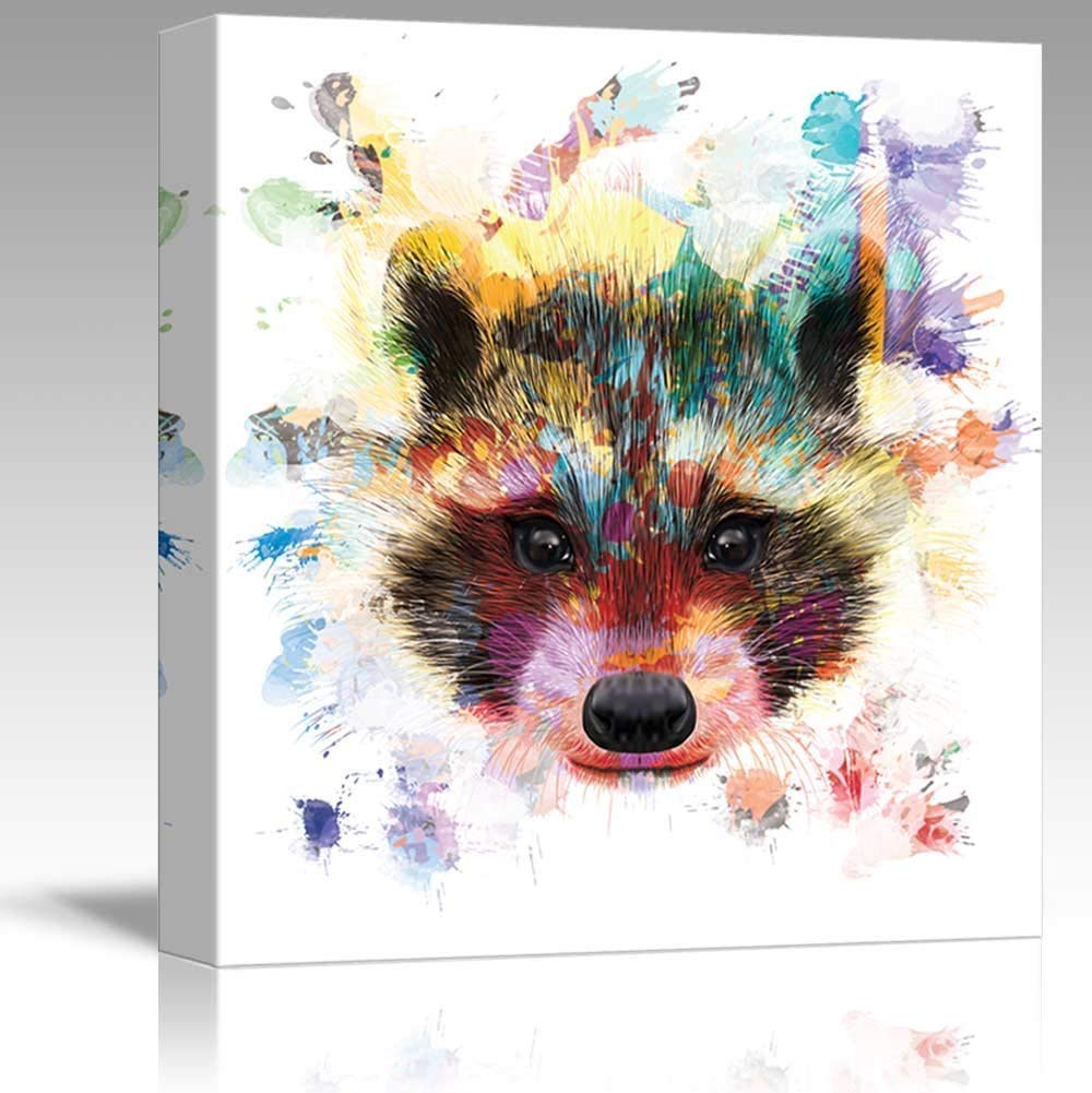 1000x1001 Fun And Colorful Splattered Watercolor Raccoon - Watercolor Raccoon