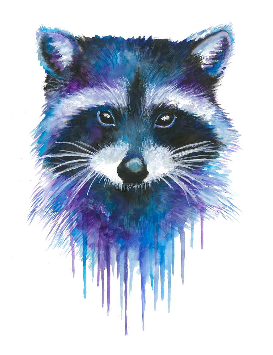 900x1170 Raccoon - Watercolor Raccoon