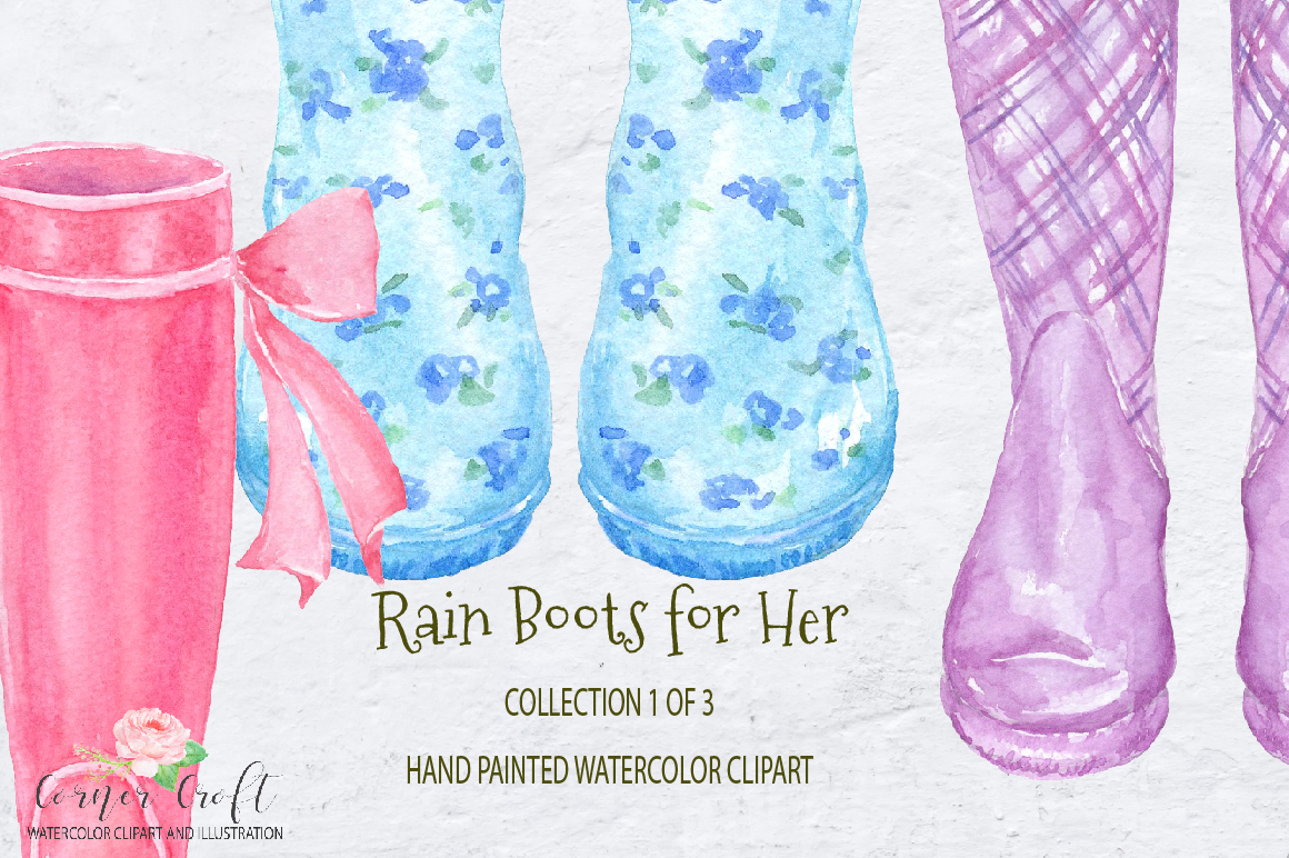 1160x772 Watercolor Rain Boots For Her, Floral Wellies By Cornercroft - Watercolor Rain