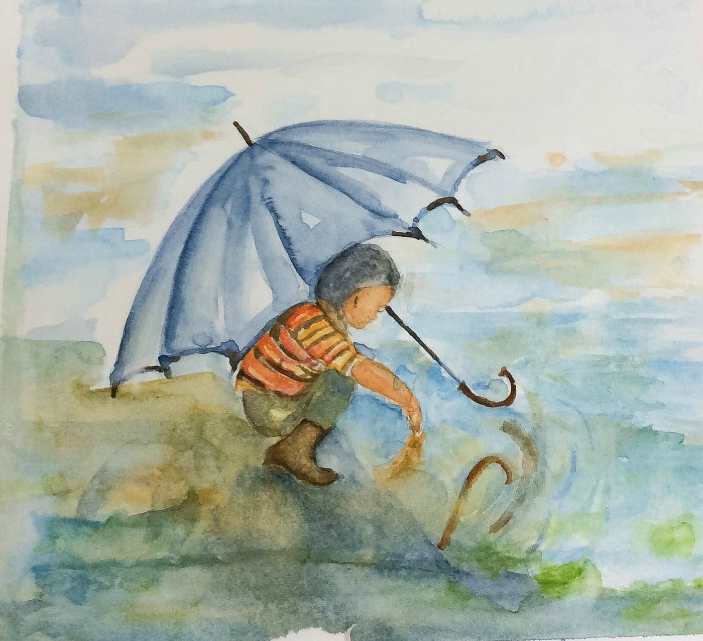 1400x1275 Watercolors Rainy Day - Watercolor Rain