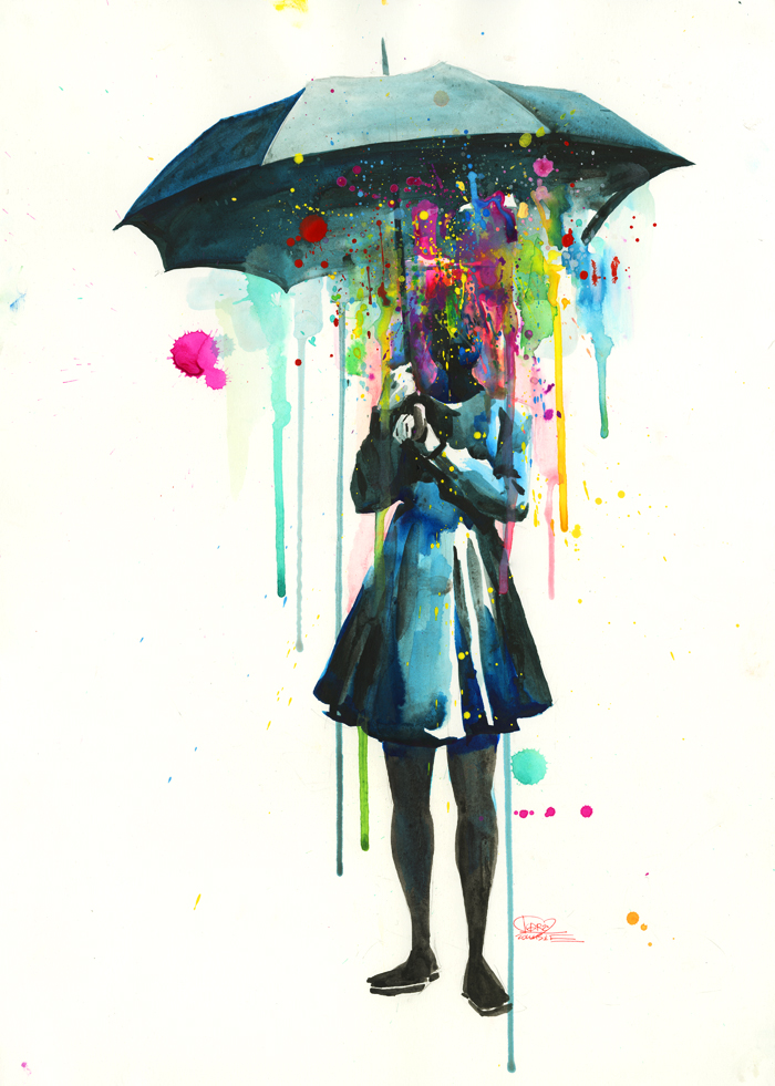 Watercolor Rain Umbrella At Explore Collection Of