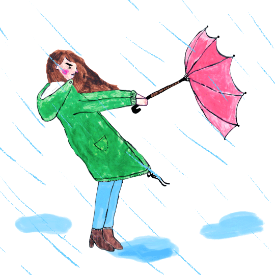 540x540 Weather Umbrella Wind Gif On Gifer - Watercolor Rain Umbrella