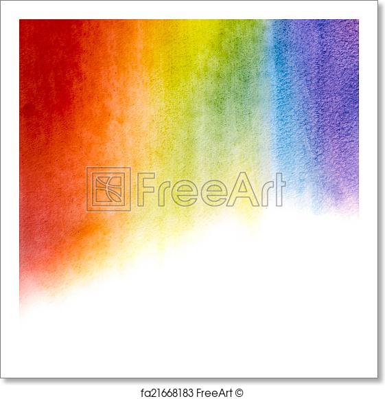 561x581 Free Art Print Of Watercolor Rainbow Background. Painted - Watercolor Rainbow Background