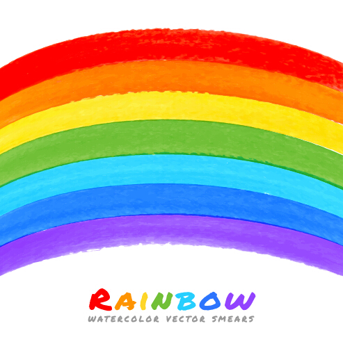 493x495 Graffiti Watercolor Rainbow Vector Background 03 Free Download - Watercolor Rainbow Background