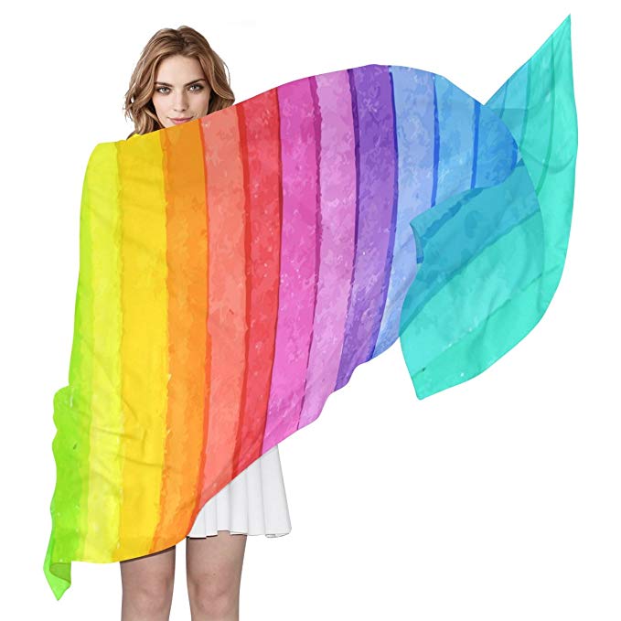 679x679 Lorvies Striped Hand Drawn Watercolor Rainbow Background Silk - Watercolor Rainbow Background