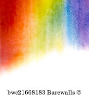 180x195 Art Print Of Watercolor Rainbow Background Barewalls Posters - Watercolor Rainbow Background