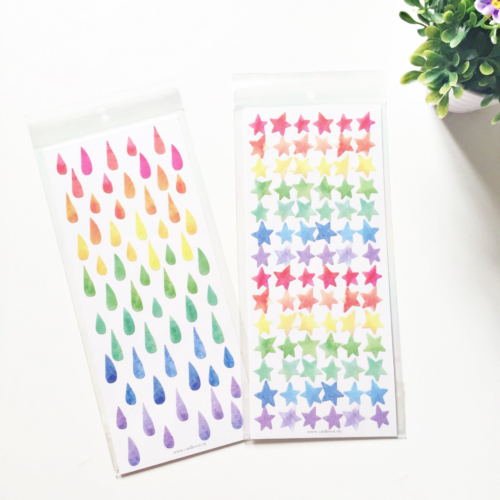 1600x1600 Simple Heart Sticker Rainbow Watercolor Raindrops Amp Stars - Watercolor Raindrops