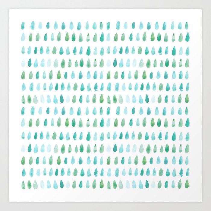 700x700 Watercolor Raindrops Art Print By Motonika Society6 - Watercolor Raindrops