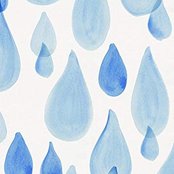 355x355 Carousel Designs Blue Watercolor Raindrops Fabric By - Watercolor Raindrops