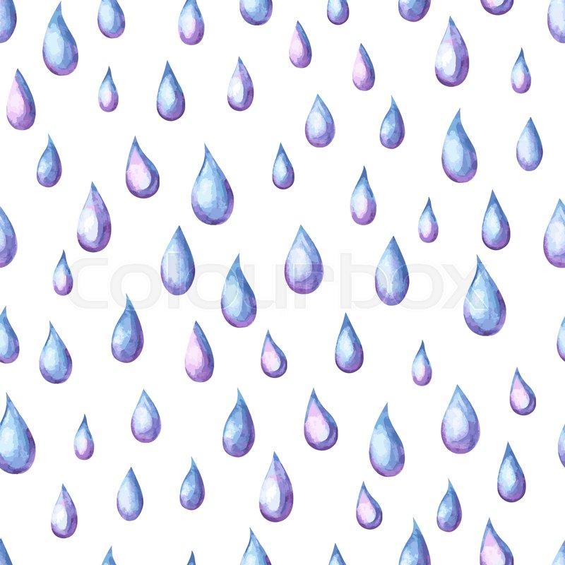 800x800 Aquarelle Seamless Pattern With Raindrops. Watercolor Autumn - Watercolor Raindrops