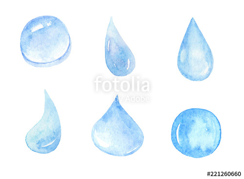 500x368 Collection Of Watercolor Raindrops. Stock Photo And Royalty Free - Watercolor Raindrops