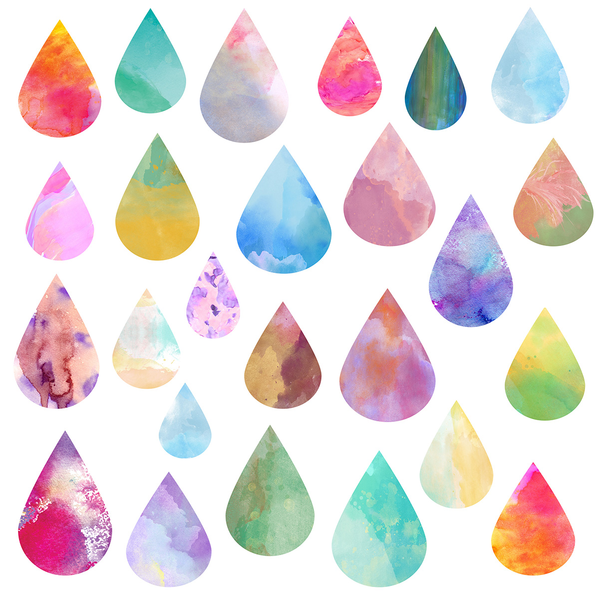 1200x1200 Denim Jungle Watercolor Rain Drops My Castle Heart Publications - Watercolor Raindrops