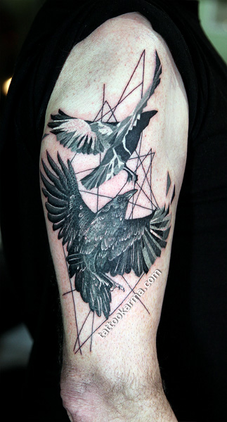 Watercolor Raven Tattoo at PaintingValley.com | Explore collection of ...