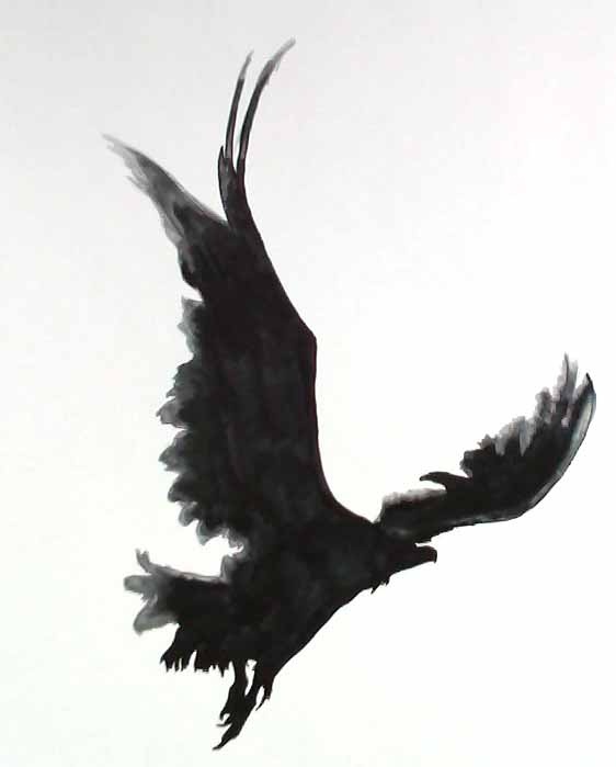562x699 Watercolor Flying Raven Tattoo Design - Watercolor Raven Tattoo