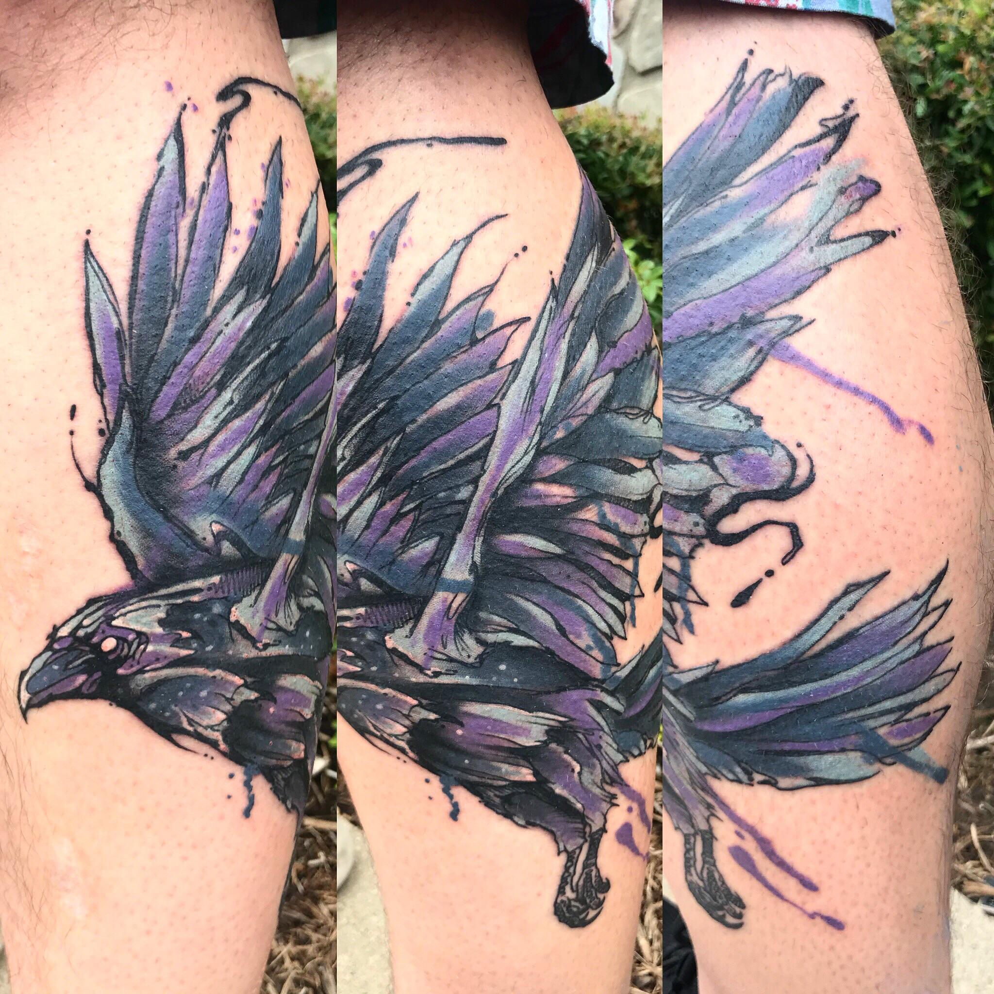 2048x2048 Watercolor Raven By Zack Rench - Watercolor Raven Tattoo