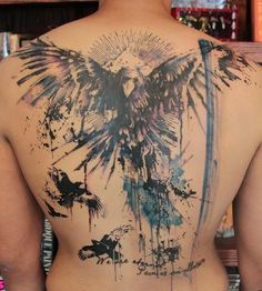 236x262 Abstract Watercolor Art Raven - Watercolor Raven Tattoo