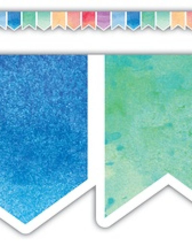 800x1024 Watercolor Pennants Die Cut Border Trim - Watercolor Rectangle