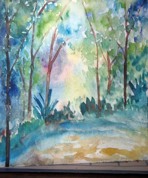 500x600 Sunset Beauty On Canvas - Watercolor Reference Photos