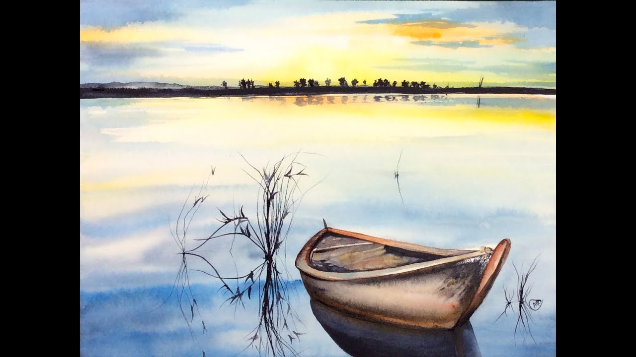 1280x720 Reflections On A Water Watercolors Painting Demonstration - Watercolor Reflections