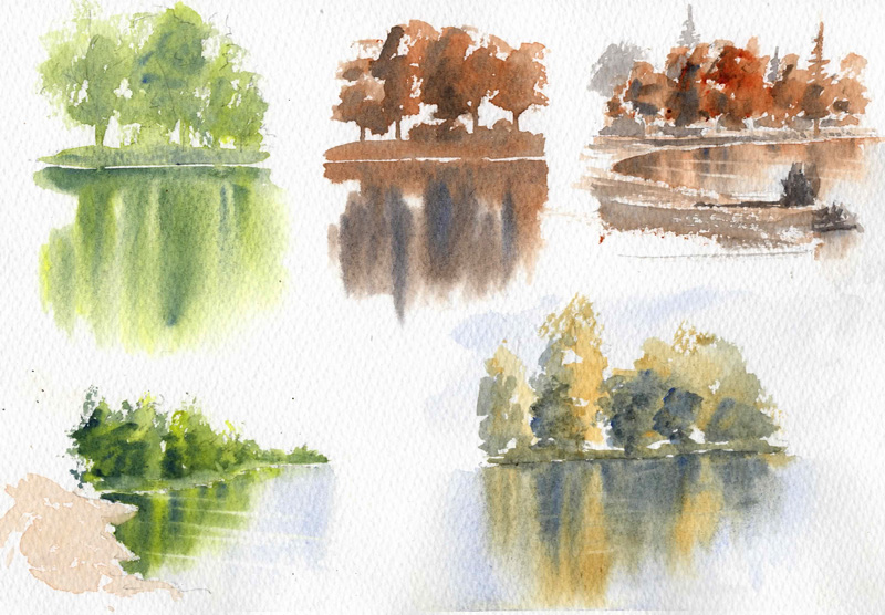 800x556 Watercolor Reflections And Water - Watercolor Reflections