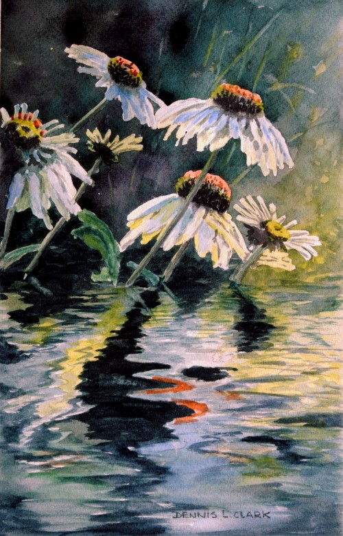 500x780 How To Paint Flower Reflections In Water In Watercolor Online - Watercolor Reflections In Water