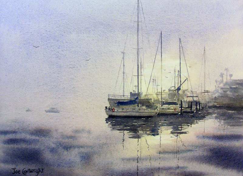 800x579 How To Paint Reflections Of Boats On Water - Watercolor Reflections In Water