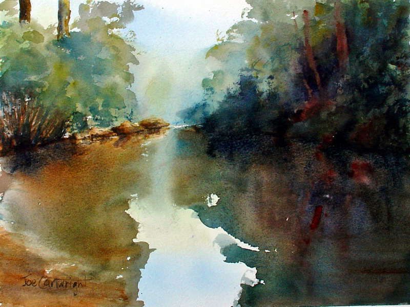 800x600 Pictures Painting Water In Watercolor, - Watercolor Reflections In Water