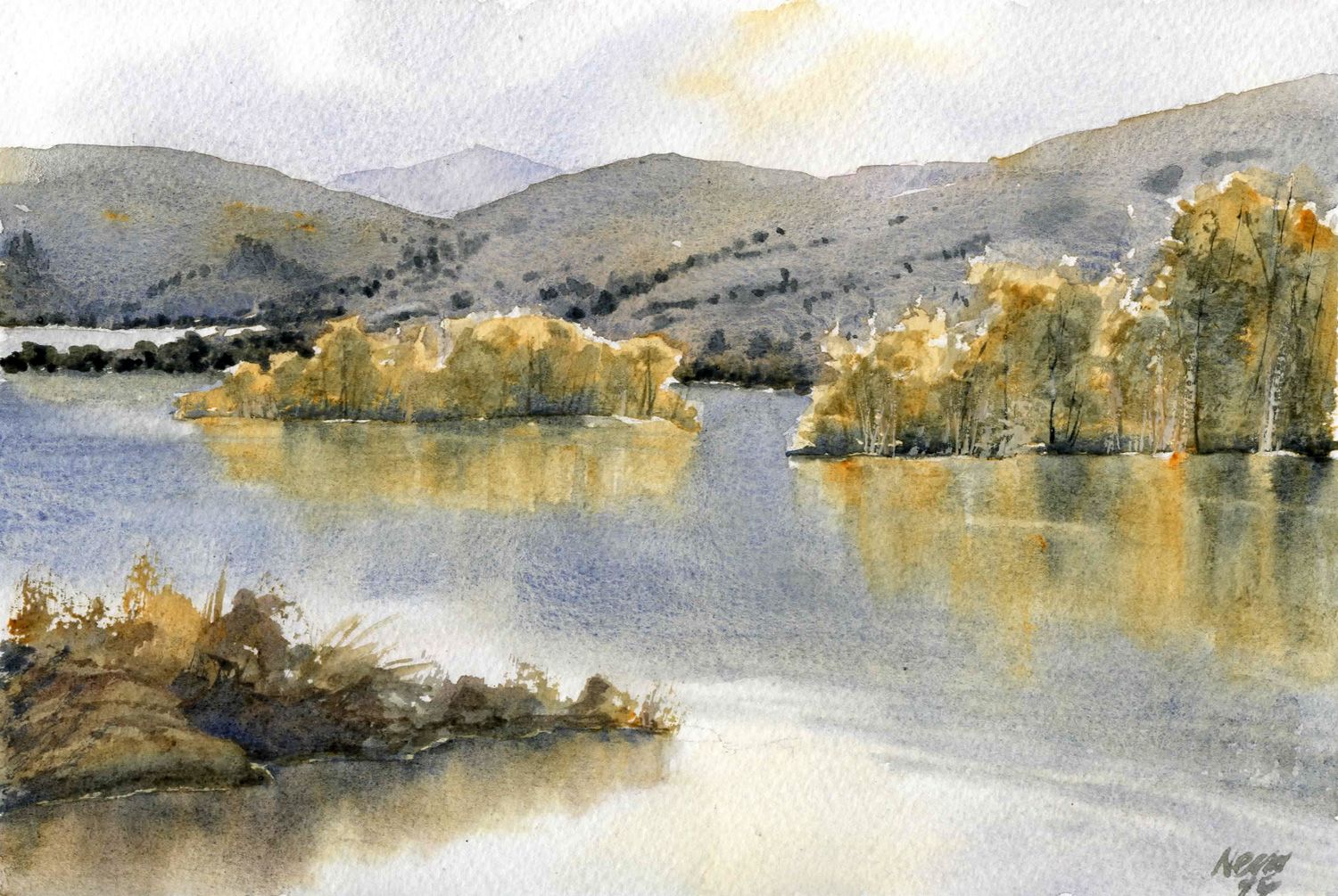 1500x1005 Watercolor Reflections And Water - Watercolor Reflections In Water