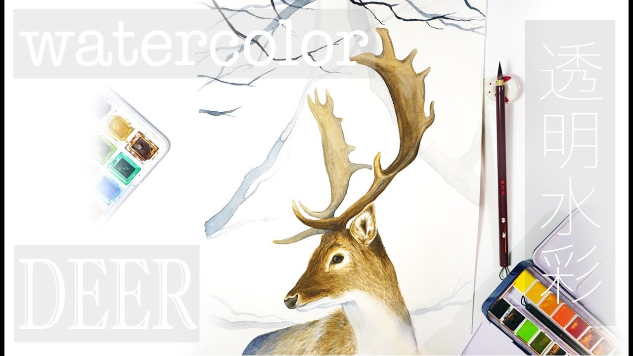 1280x720 Painting Deer Watercolor - Watercolor Reindeer