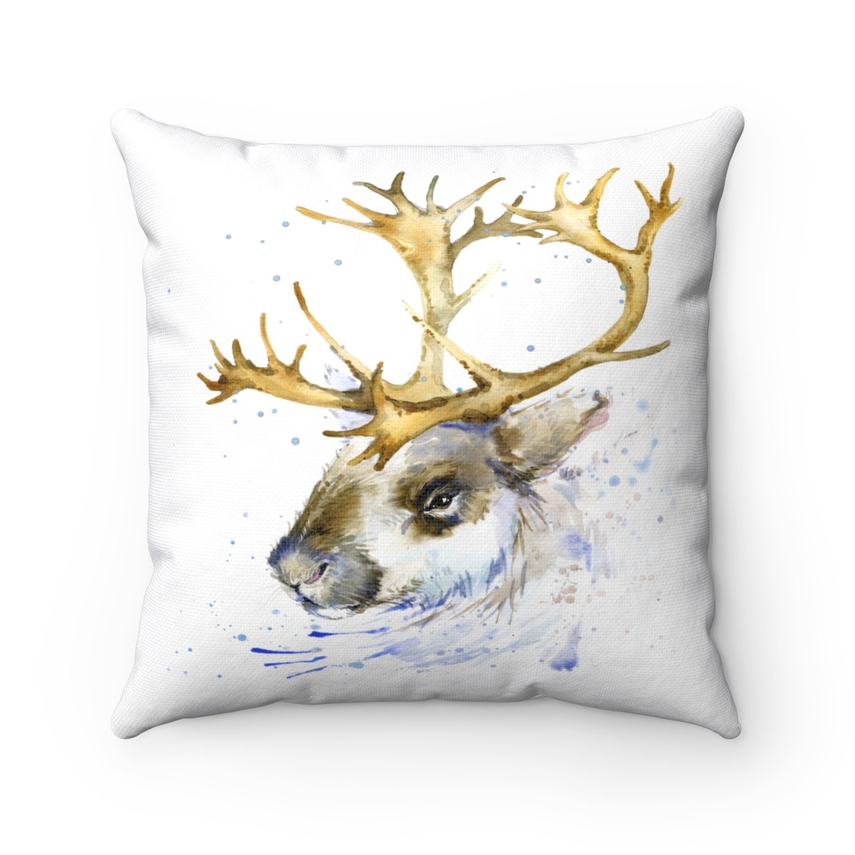 1200x1200 Watercolor Reindeer Decorative Throw Pillow Snapdragon Home - Watercolor Reindeer