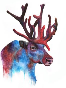 262x350 Artfido Buy Art Online Reindeer Watercolor 2737438314 - Watercolor Reindeer