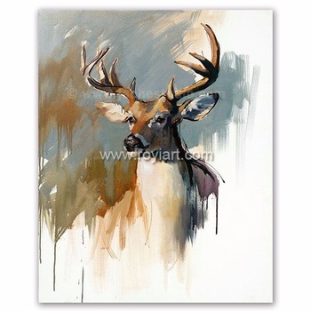 350x350 Christmas Decorative Watercolor Deer High Quality Animal Oil - Watercolor Reindeer