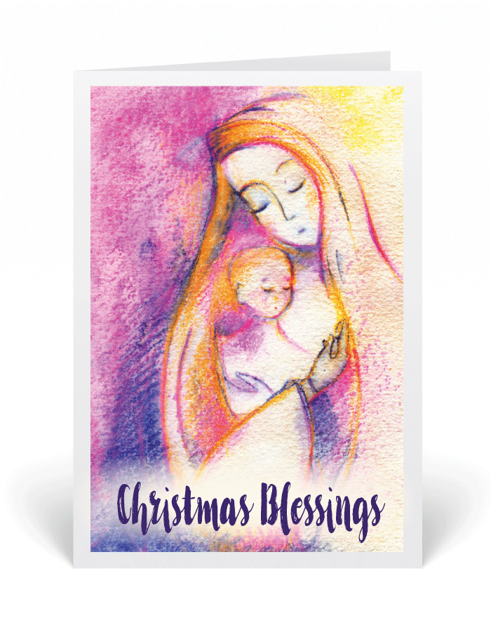 700x897 Vintage Watercolor Christian Christmas Cards [3156 Christmas - Watercolor Religious Christmas Cards