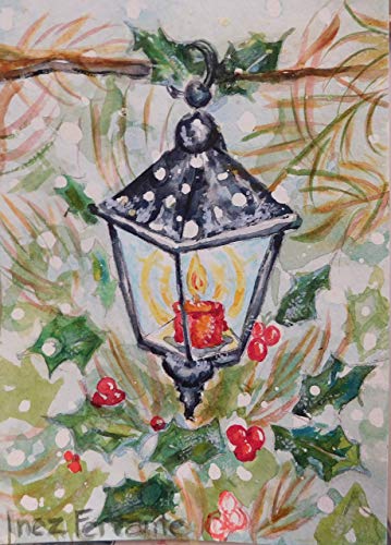 359x500 Handmade Watercolor Christmas Cards, Set Of 6 Vintage - Watercolor Religious Christmas Cards