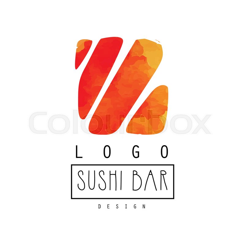 800x800 Sushi Bar Logo Design, Japanese Food Label, Badge For Restaurants - Watercolor Restaurants
