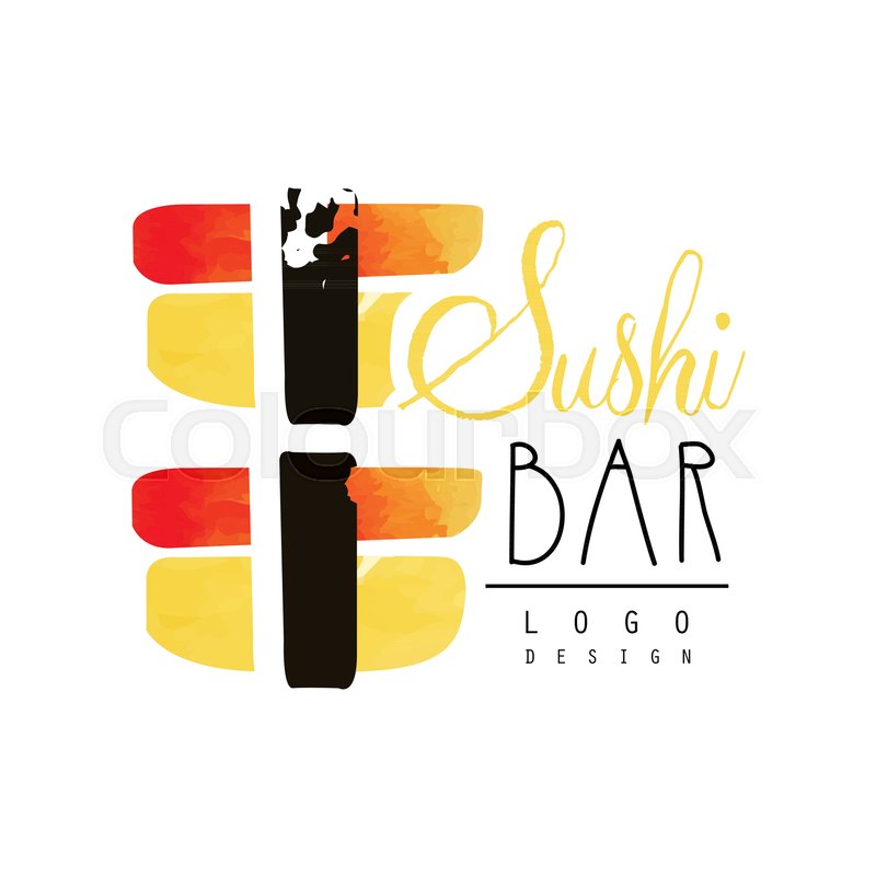 800x800 Sushi Bar Logo Design, Badge For Restaurants Of Japanese Food - Watercolor Restaurants