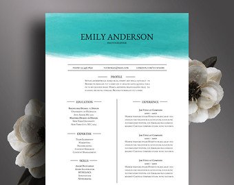 340x270 Watercolor Resume Etsy - Watercolor Resume