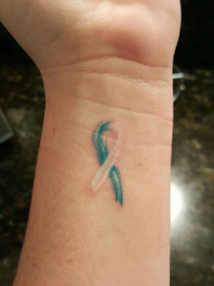 720x960 Cervical Cancer Ribbon In Watercolors Just Stuff - Watercolor Ribbon Tattoo