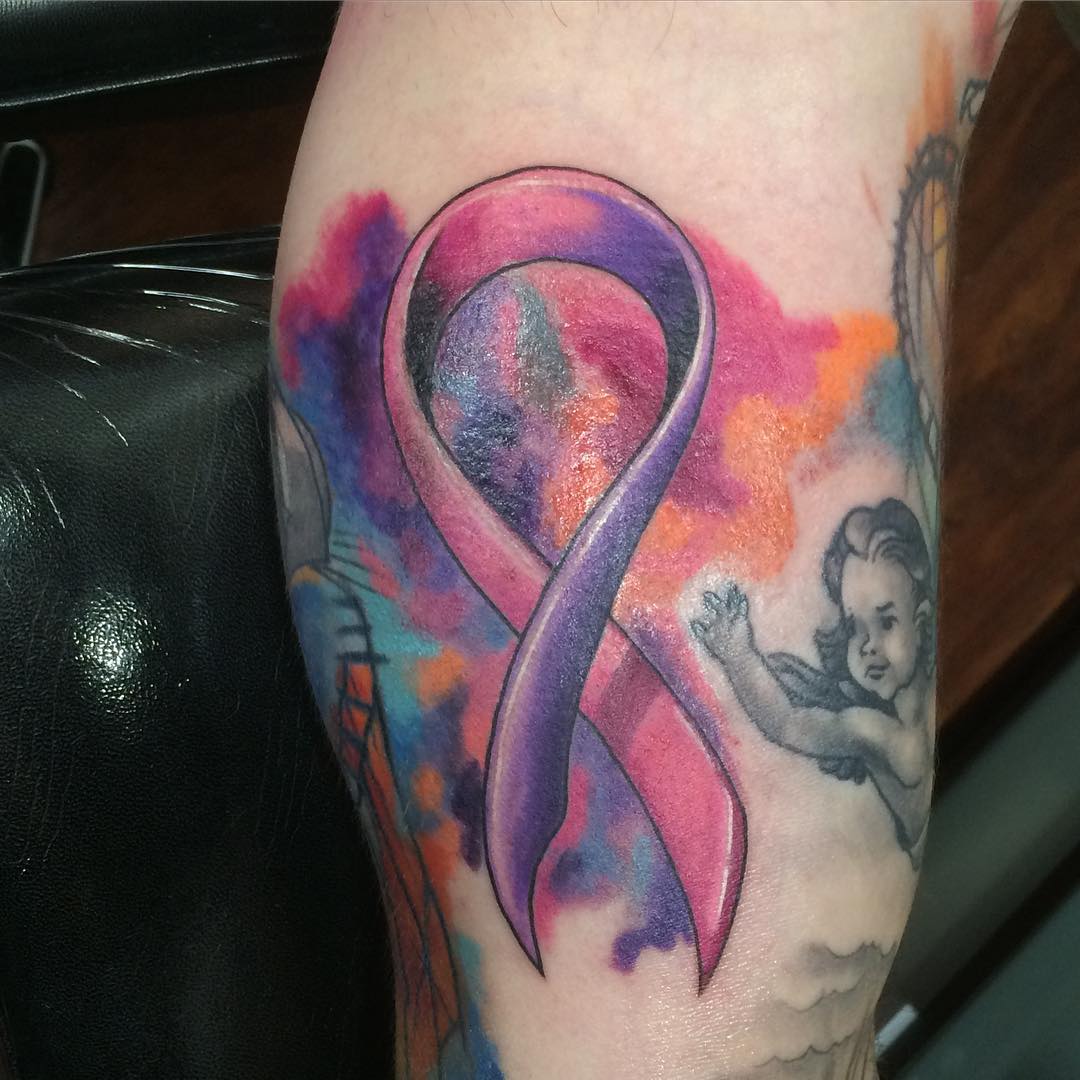 Best Cancer Ribbon Tattoo Designs Amp Meanings - Watercolor Ribbon Tattoo. 